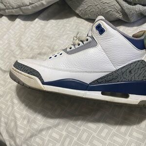 White and Blue Athletic Sneakers